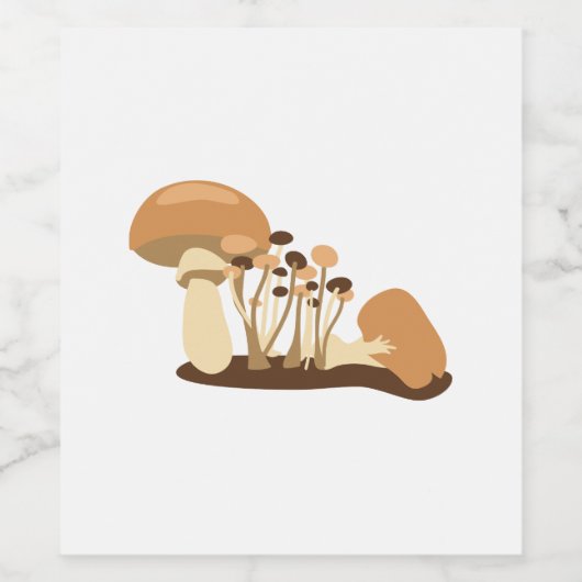 Pilze Weinetikett (Einzelnes Label)