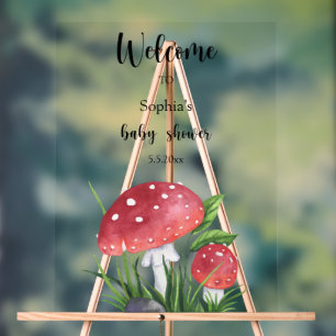 Pilze Willkommen Baby Shower Acrylschild