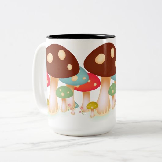 Pilze Zweifarbige Tasse (Vorderseite Links)