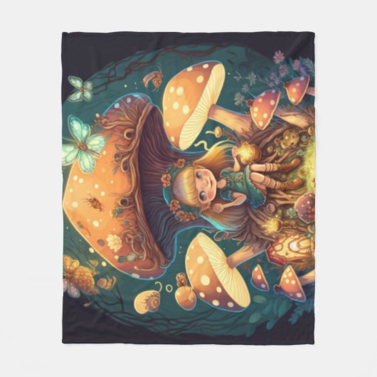 Pilzelfen im Feld Fleecedecke (Vorderseite)