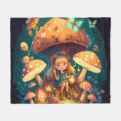 Pilzelfen im Feld Fleecedecke (Vorderseite (Horizontal))