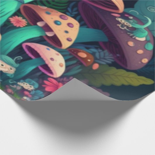 Pilzelfen im Feld Geschenkpapier (Ecke)