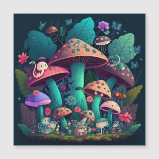 Pilzelfen im Feld Magnetkarte (Vorderseite)