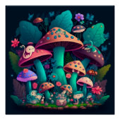 Pilzelfen im Feld Poster (Vorderseite)