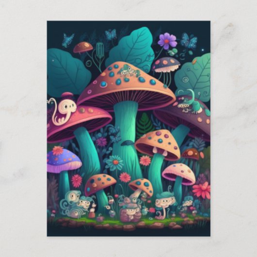 Pilzelfen im Feld Postkarte (Vorderseite)