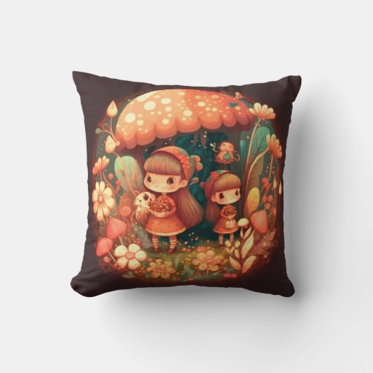 Pilzelfen im Felswirbelkissen Kissen (Vorderseite)