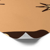 Pilzfantasie, Vintage Waldtapete. Poster (Ecke)