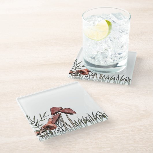 Pilzfeld Glasuntersetzer (Schrägansicht)