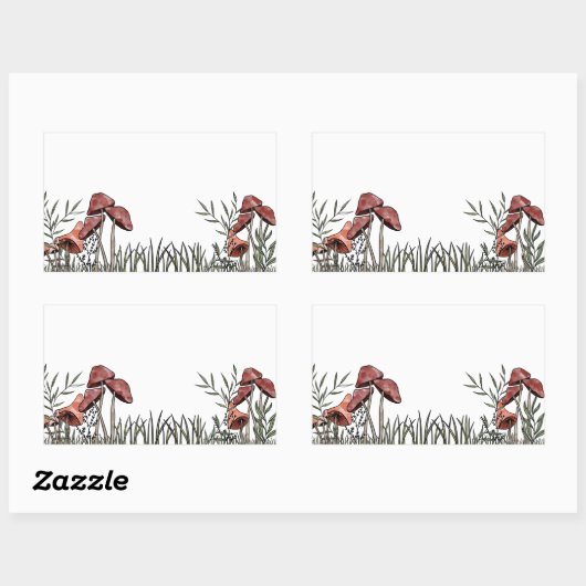 Pilzfeld Rechteckiger Aufkleber (Blatt)