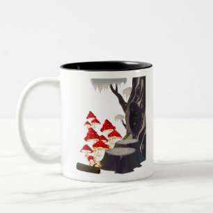 Pilzfliege und Bäume Zweifarbige Tasse