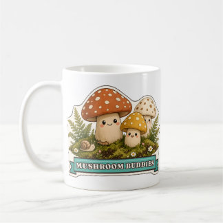 Pilzfreunde Drei lächelnde Waldpilze Kaffeetasse