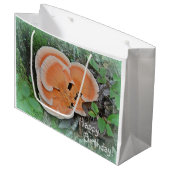 Pilzfroh zum Geburtstag Große Geschenktüte (Vorderseite Schrägansicht)