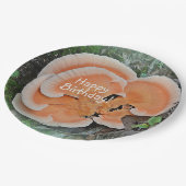 Pilzfroh zum Geburtstag Pappteller (Schrägansicht)