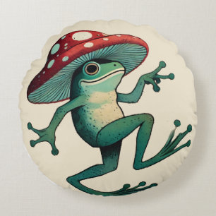 Pilzfrosch Rundes Kissen