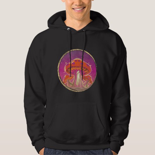 Pilzgalaxie Psychedelic Graphic Hoodie (Vorderseite)
