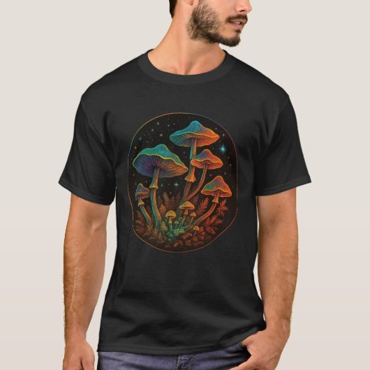 Pilzgarten - kosmische Fungi-Fantasie T-Shirt (Vorderseite)