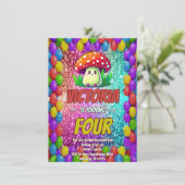 Pilzgeburtstag laden Kinder ein Einladung (Stehend Vorderseite)