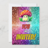 Pilzgeburtstag laden Kinder ein Einladung (Rückseite)