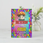 Pilzgeburtstag laden Kinder ein Einladung (Stehend Vorderseite)