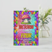 Pilzgeburtstag laden Kinder ein Einladung (Stehend Vorderseite)