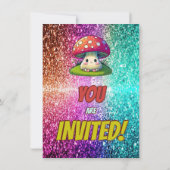 Pilzgeburtstag laden Kinder ein Einladung (Rückseite)