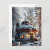 Pilzhaus im Schnee Postkarte (Vorne/Hinten)