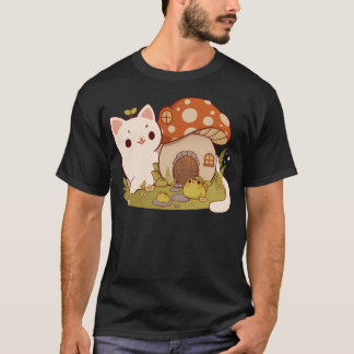 Pilzhaus mit Katzenfreunden und Froschfreunden T-Shirt