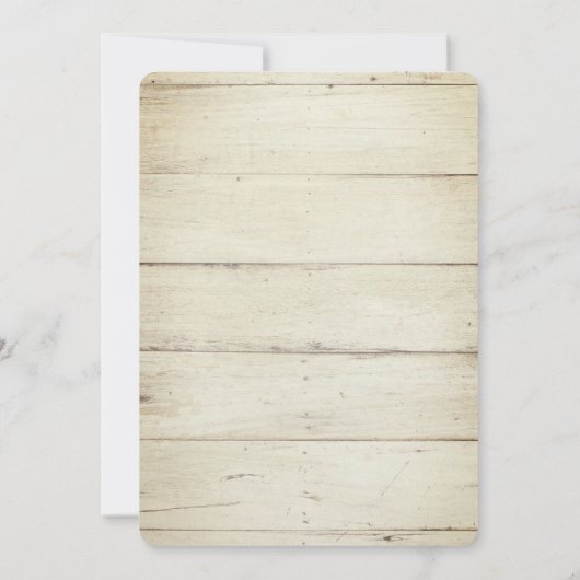 Pilzhäuser Holztextur Kinderdusche Einladung (Rückseite)