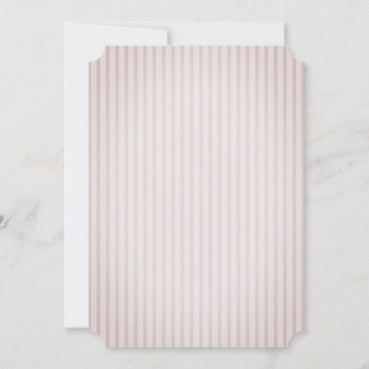 Pilzhäuser Rosa Streifen Babydusche Einladung (Rückseite)