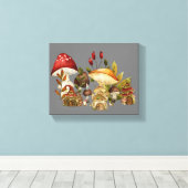 Pilzhäuser und Dorfgnomen Leinwanddruck (Insitu (Holzboden))