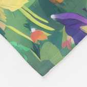 Pilzhäuser und Regenbogen 10 Fleecedecke (Ecke)