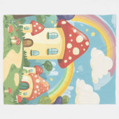 Pilzhäuser und Regenbogen 12 Fleecedecke (Vorderseite (Horizontal))
