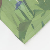 Pilzhäuser und Regenbogen 12 Fleecedecke (Ecke)