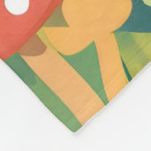 Pilzhäuser und Regenbogen 12 Fleecedecke (Ecke)