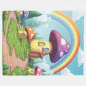 Pilzhäuser und Regenbogen 14 Fleecedecke (Vorderseite (Horizontal))