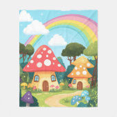Pilzhäuser und Regenbogen 15 Fleecedecke (Vorderseite)