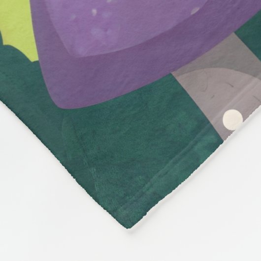 Pilzhäuser und Regenbogen 15 Fleecedecke (Ecke)