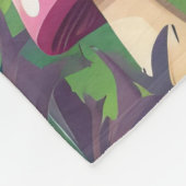 Pilzhäuser und Regenbogen 8 Fleecedecke (Ecke)