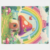 Pilzhäuser und Regenbogen 9 Fleecedecke (Vorderseite (Horizontal))