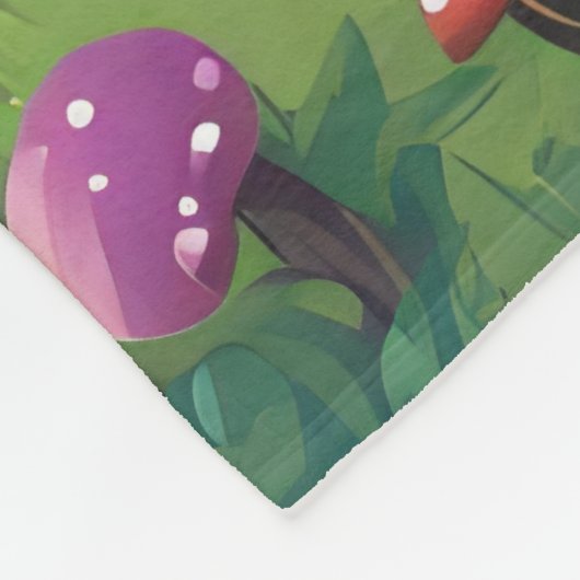 Pilzhäuser und Regenbogen 9 Fleecedecke (Ecke)