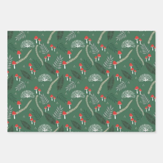 Pilzholz-Fungi-Wald in Pilzen Geschenkpapier Set (Vorderseite 3)