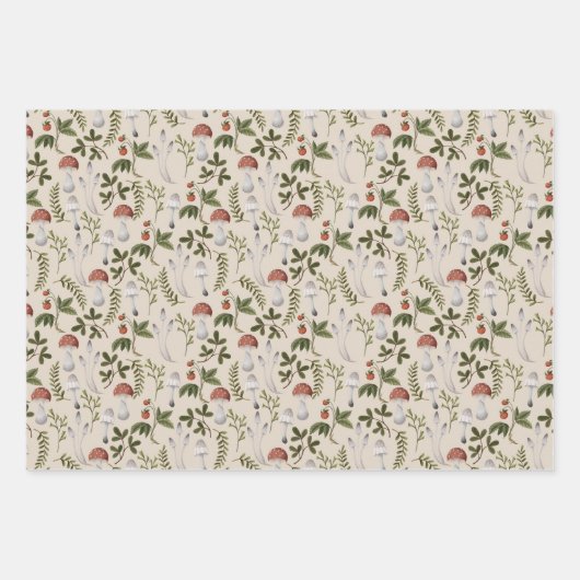 Pilzholz-Fungi-Wald in Pilzen Geschenkpapier Set (Vorderseite 2)