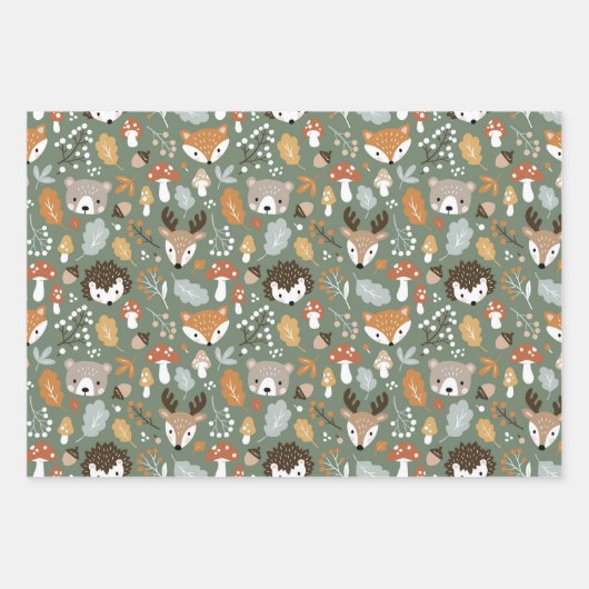 Pilzholz-Fungi-Wald in Pilzen Geschenkpapier Set (Vorderseite)