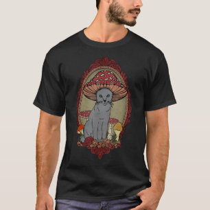 Pilzkatze Cottagecore-Ästhetik Agaric Pilz T-Shirt