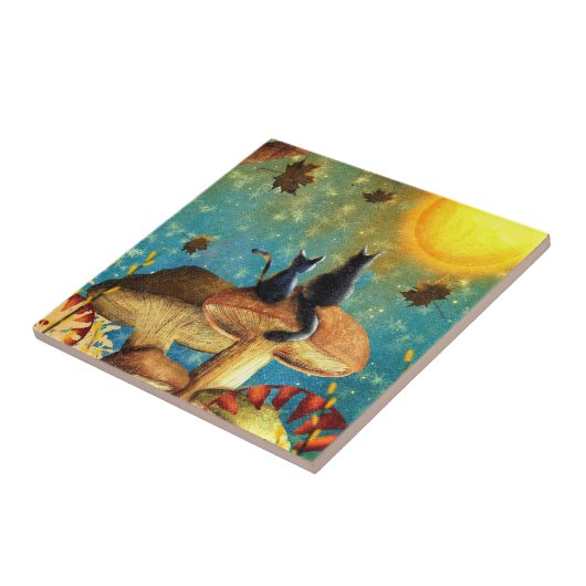 Pilzkatzen Fliese (Seite)