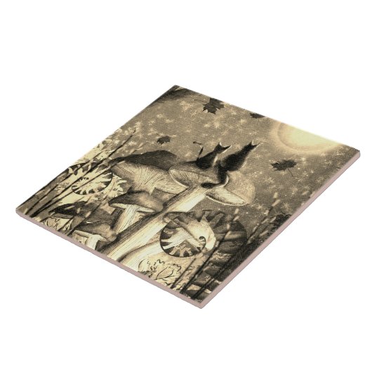 Pilzkatzen Fliese (Seite)