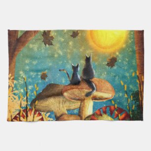 Pilzkatzen Geschirrtuch