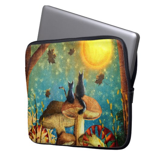 Pilzkatzen Laptopschutzhülle (Vorderseite Links)