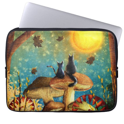 Pilzkatzen Laptopschutzhülle (Vorderseite)