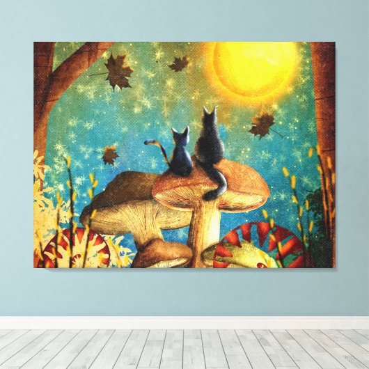 Pilzkatzen Leinwanddruck (Insitu (Holzboden))